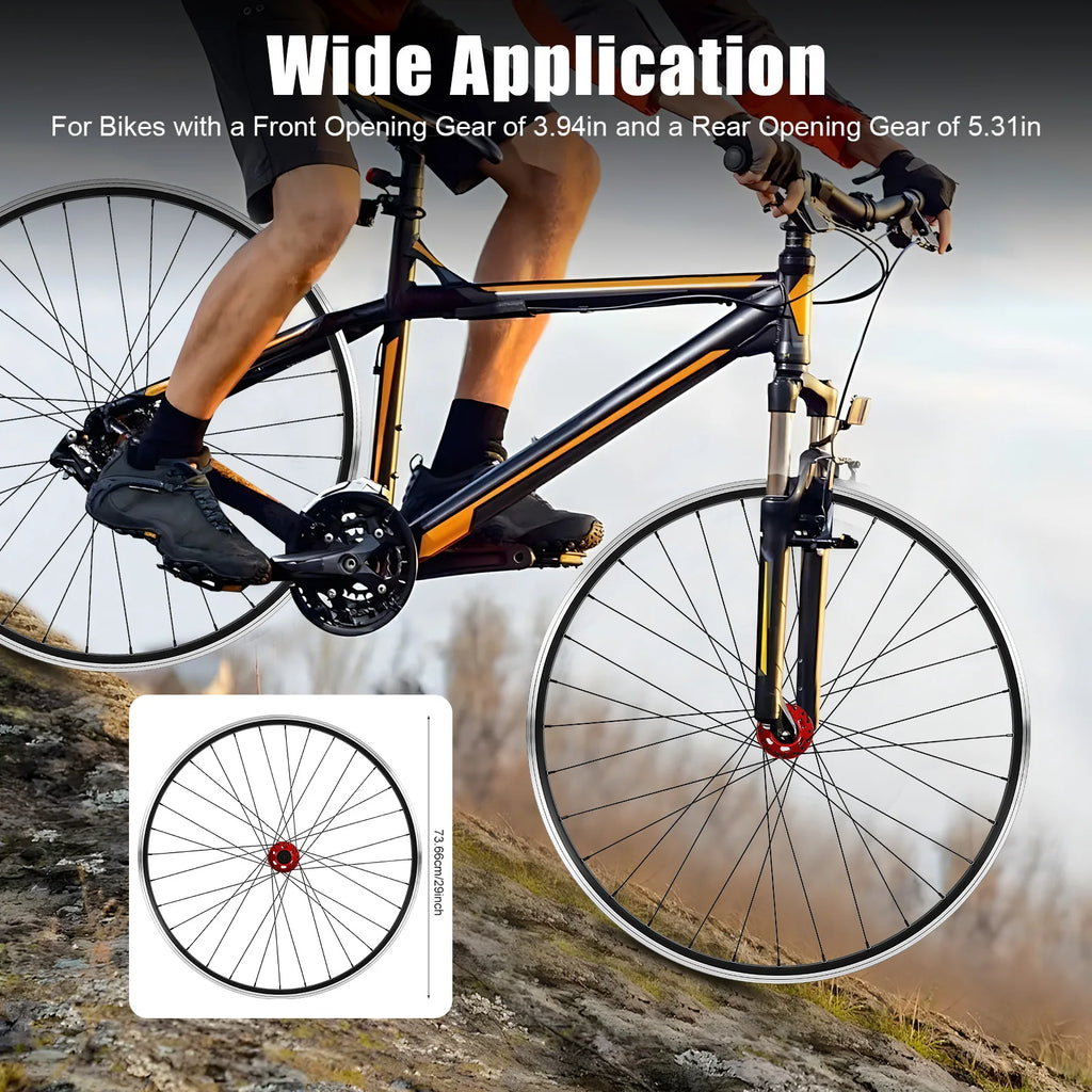 Mountain Bike Wheelset 29 Inch, Aluminum Alloy Rim Disc Brake MTB Wheelset, Quick Release Front Rear Wheels Black Bike Wheels