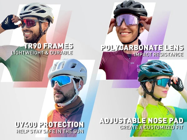 KAPVOE Polarized Cycling Glasses Men Women Mountain Bike Glasses MTB Riding TR90 Sport Sunglasses Running Bicycle Triathlon