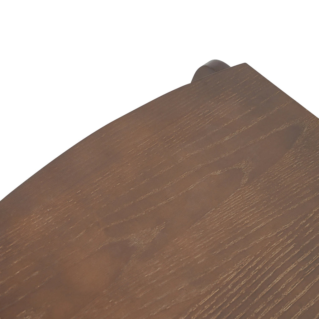 C-Shaped End Table with Wheels Wooden Couch Table Sofa Side Cabinet for Living Room Bedroom