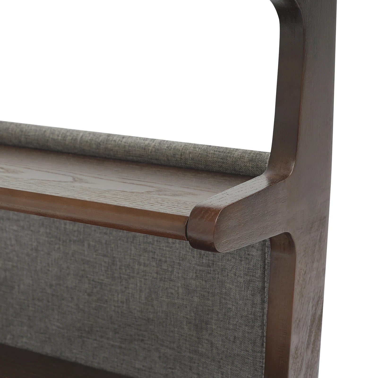 C-Shaped End Table with Wheels Wooden Couch Table Sofa Side Cabinet for Living Room Bedroom