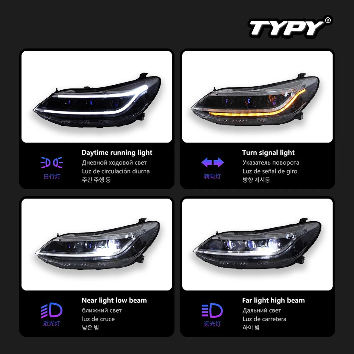 TYPY Car Lights For Chevrolet Cruz 2017-2020 Headlight LED Projetor head Lamp Daytime Running Light Automotive Accessories