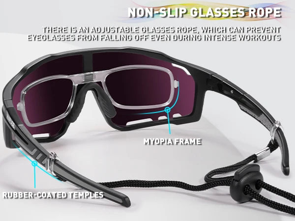 KAPVOE Polarized Cycling Glasses Men Women Mountain Bike Glasses MTB Riding TR90 Sport Sunglasses Running Bicycle Triathlon