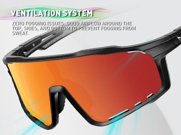 KAPVOE Polarized Cycling Glasses Men Women Mountain Bike Glasses MTB Riding TR90 Sport Sunglasses Running Bicycle Triathlon