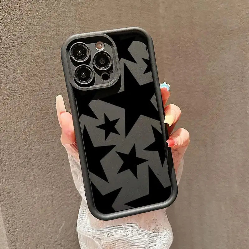 Star Pattern Phone Case, Full Body Shockproof Phone Protective Cover Compatible with IPhone 16 Pro Max 15 Pro 14Plus 13 12 11