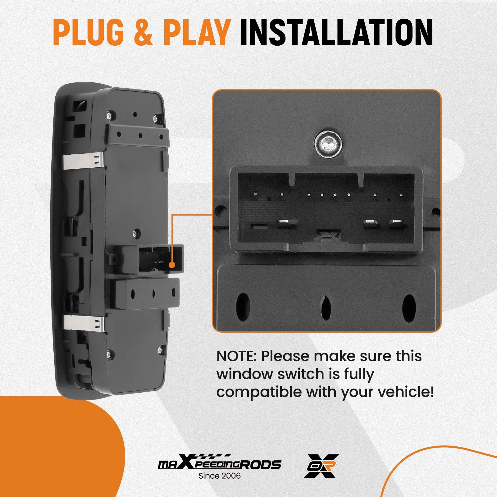 Front Left Power Window Control Switch Driver Side for 2016 2017 2018 Ram 1500 2500 3500 56046826AE