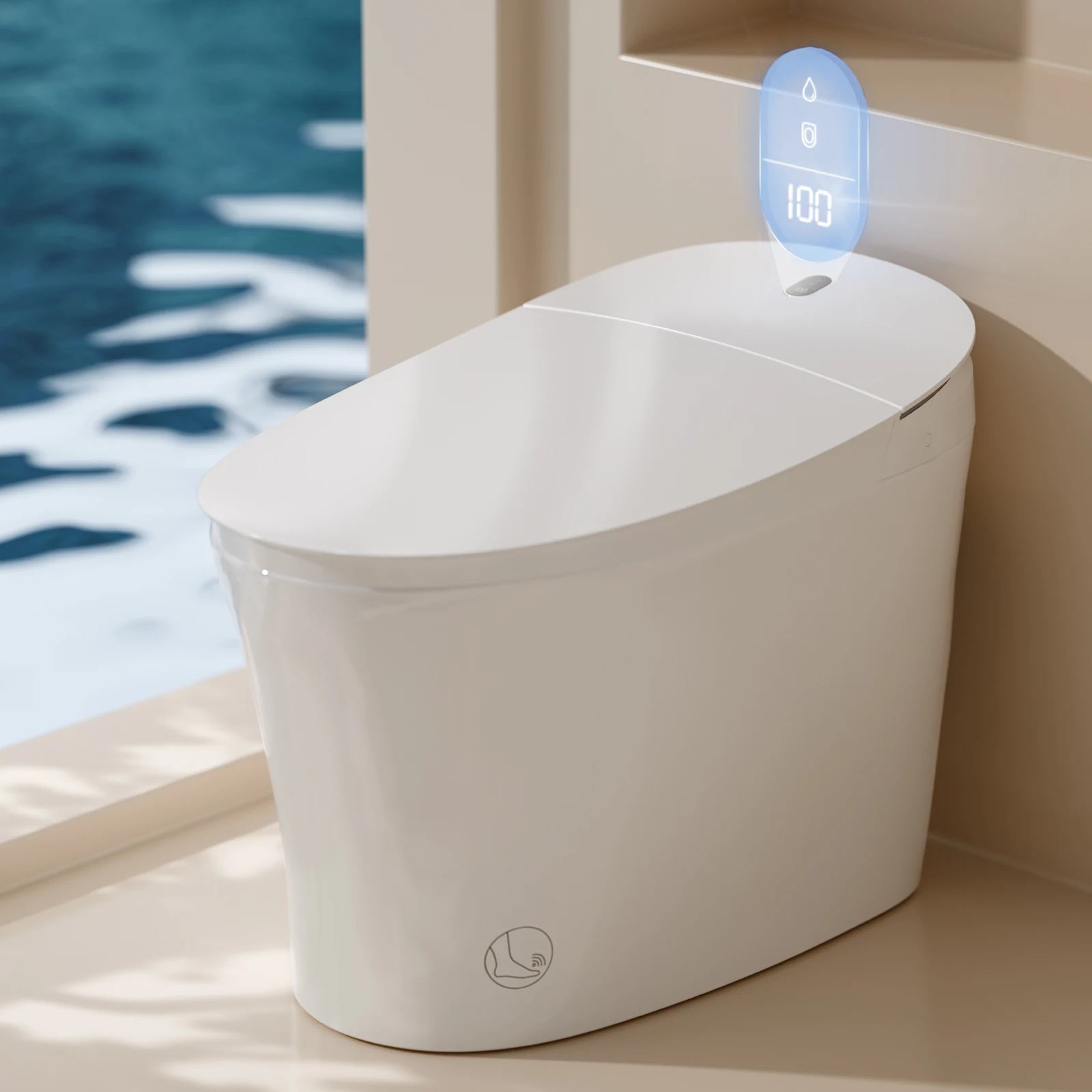 AQUATIZ Intelligent Toilet,Smart Toilet with Bidet, Built-in Tank, 0 Water Pressure Required, ADA Height, Model N115-1